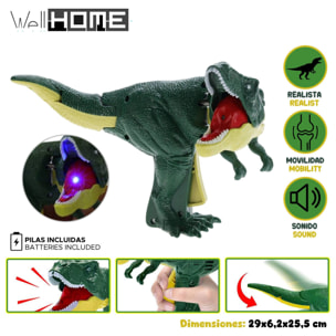 Well home - divertido jugeute dino squeeze de 29cm con sonido