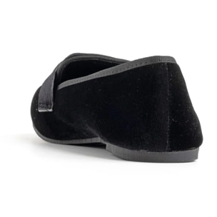 Mocassino in velluto con fascia penny - NERO