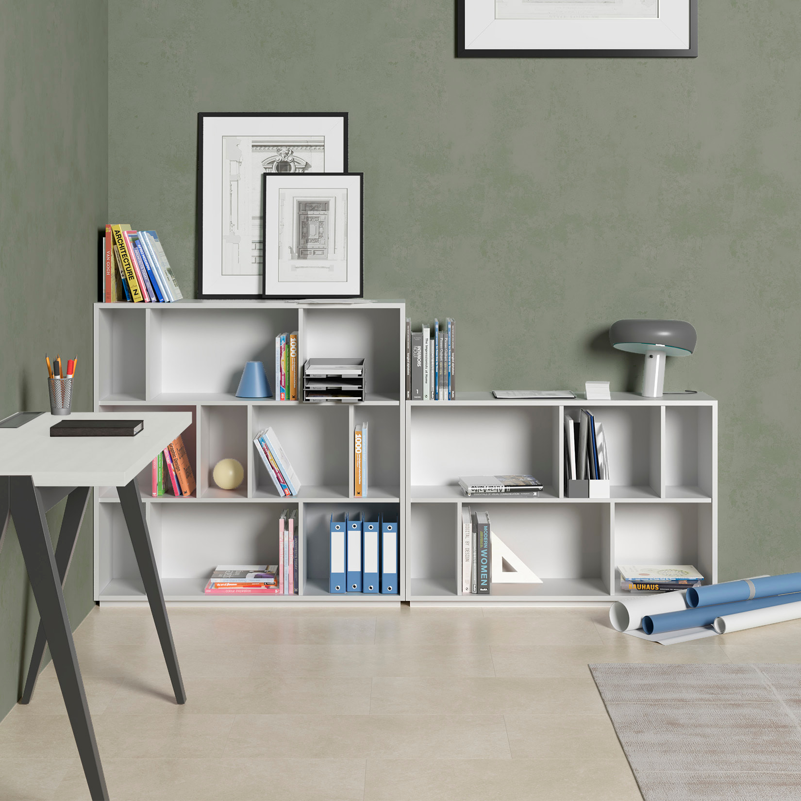 Estantería librería Nack melamina blanco 80x119x32 cm