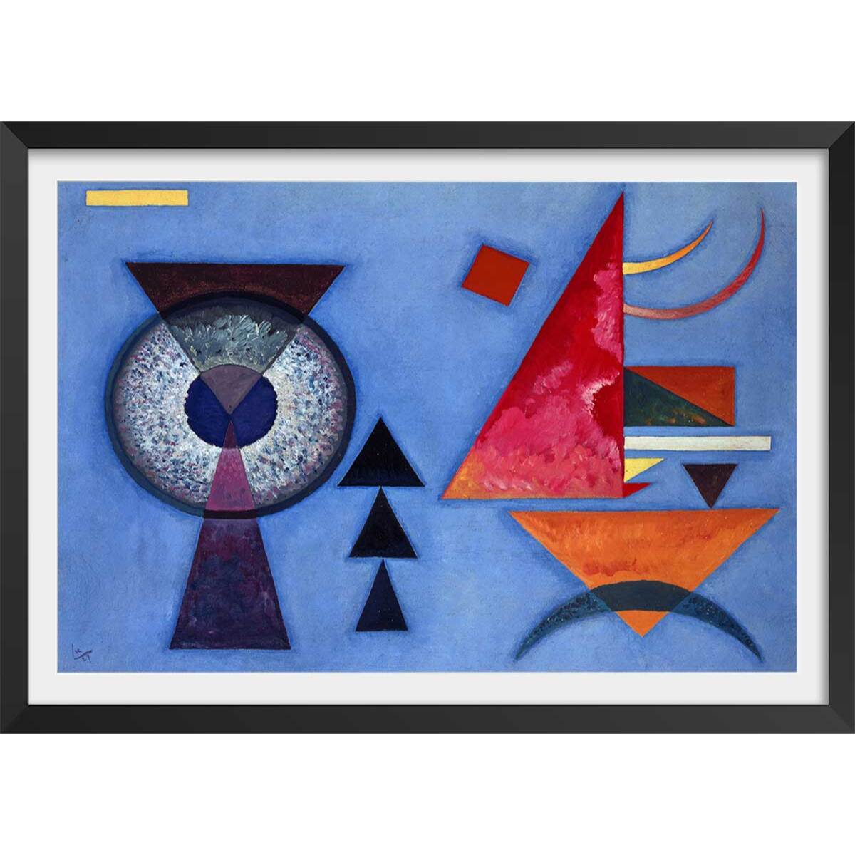 Poster Soft Hard par Wassily Kandinsky Affiche + cadre en bois - Noir