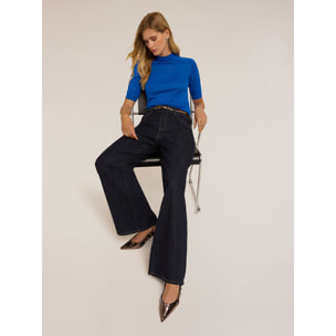 Motivi - Pantalones palazzo vaqueros con micro tachuelas - Azul