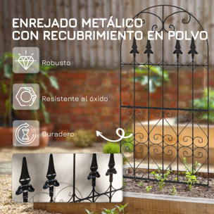 Juego de 2 Enrejados de Jardín Soportes para Enredaderas con Marco de Acero para Plantas Trepadoras y Decoración Patio Terraza 55x128 cm Negro