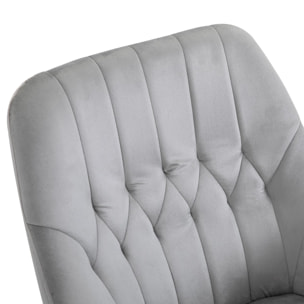 Fauteuil à bascule grand confort accoudoirs assise dossier garnissage mousse haute densité velours gris clair