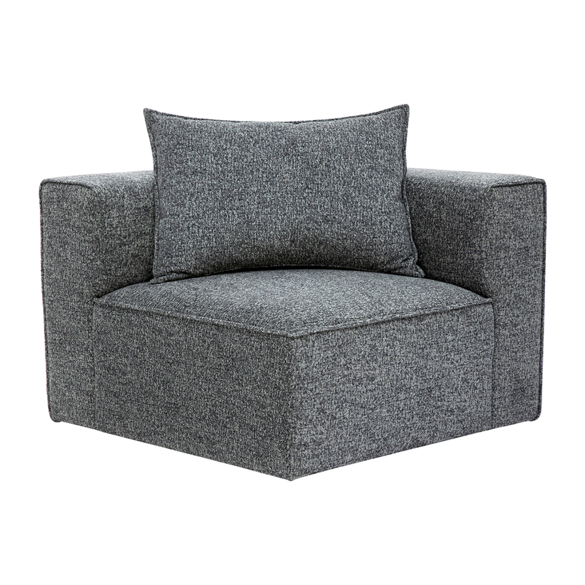 Module d'angle gauche pour canapé en tissu chiné gris foncé KERRY