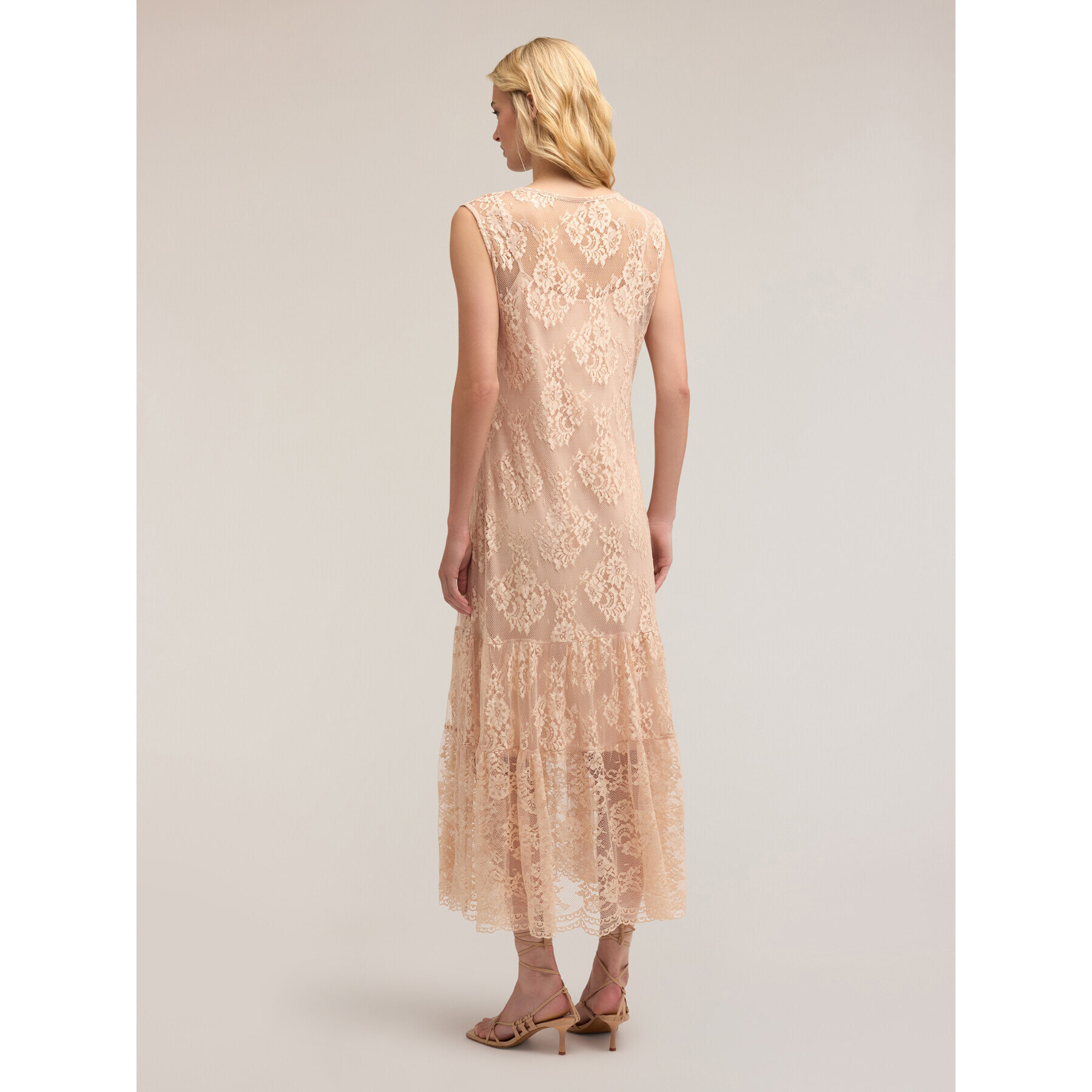 Motivi - Vestido largo de encaje con forro - Rosa cipria