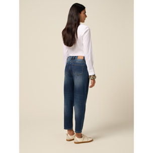 Oltre - Jeans regulares con parche de joya - Azul