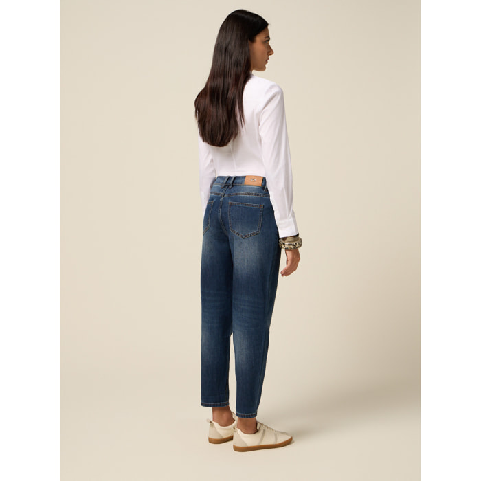 Oltre - Jeans regulares con parche de joya - Azul