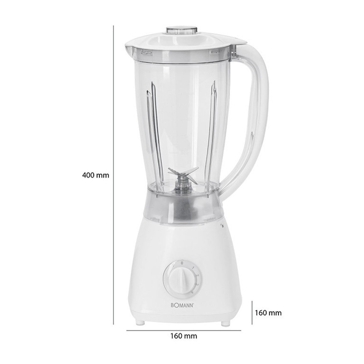 Blender Mixeur universel 1,5L 500W Bomann UM 378 CB Blanc