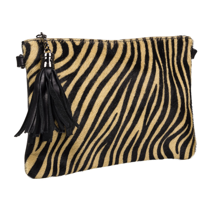 Ermine Bolso bandolera Mujer.Piel auténtica Sauvage  Cavallino Tigre