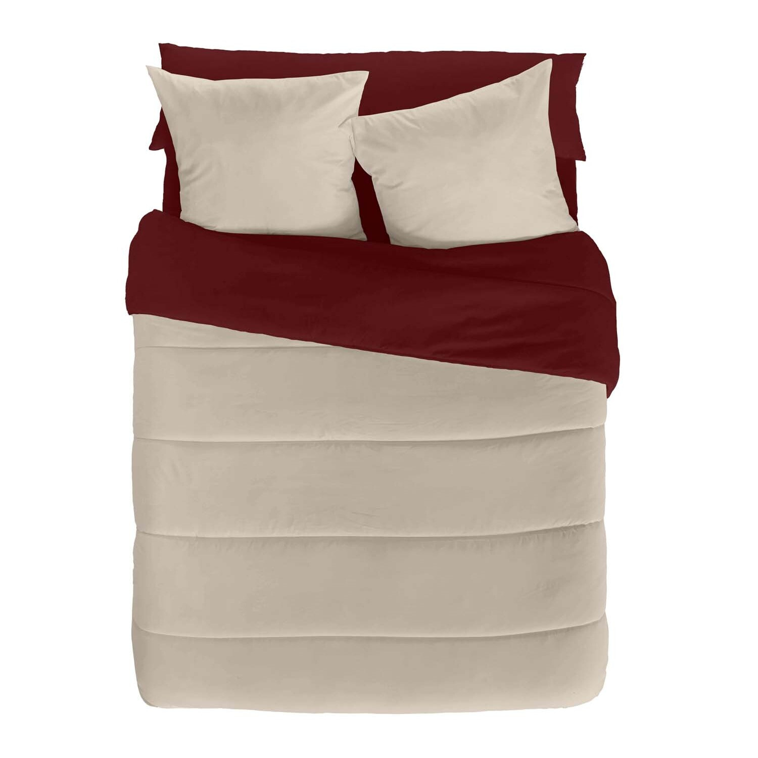 Naturals - Edredón Bicolor - 300 Gr - 100% Microfibra Poliéster - Burdeos/Vainilla