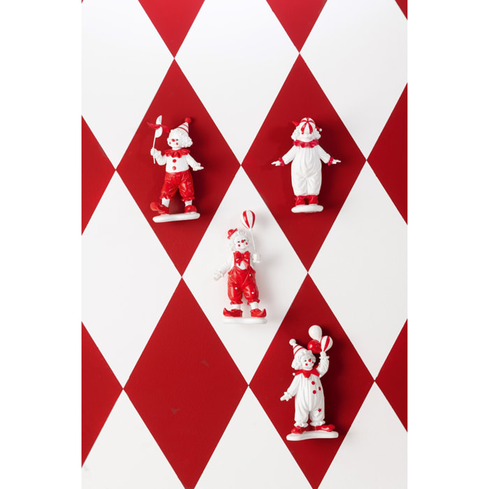 J-Line figurine Clown Ballon - polyrésine - rouge/blanc - 2 pcs