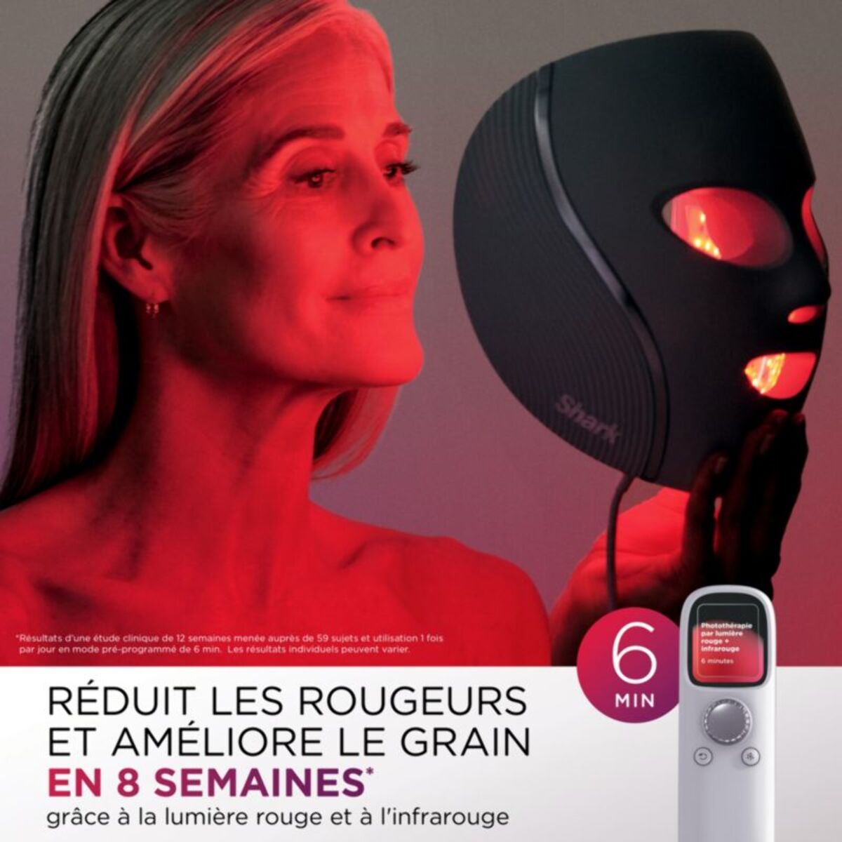 Masque LED SHARK CryoGlow avec rafraîchissement du contour des yeux Lilas
