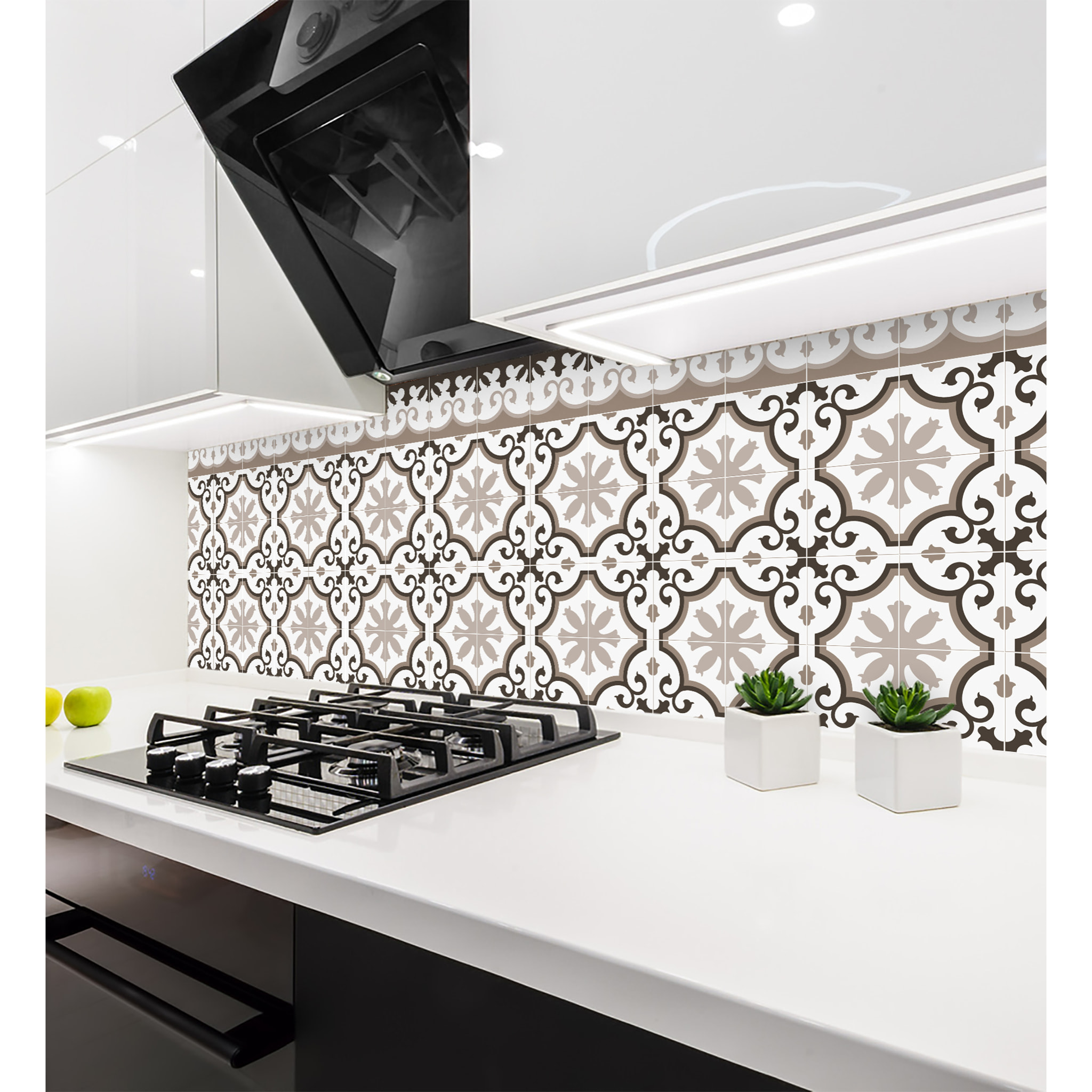 Stickers adhesivos de CERAMIKO - Flocons Sepia 50x100