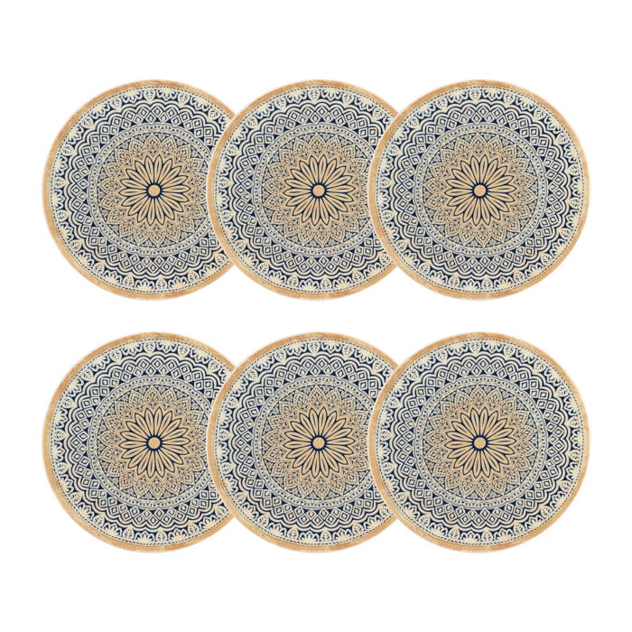 Lot de 6 assiettes à dessert en porcelaine 20cm BYZANCE