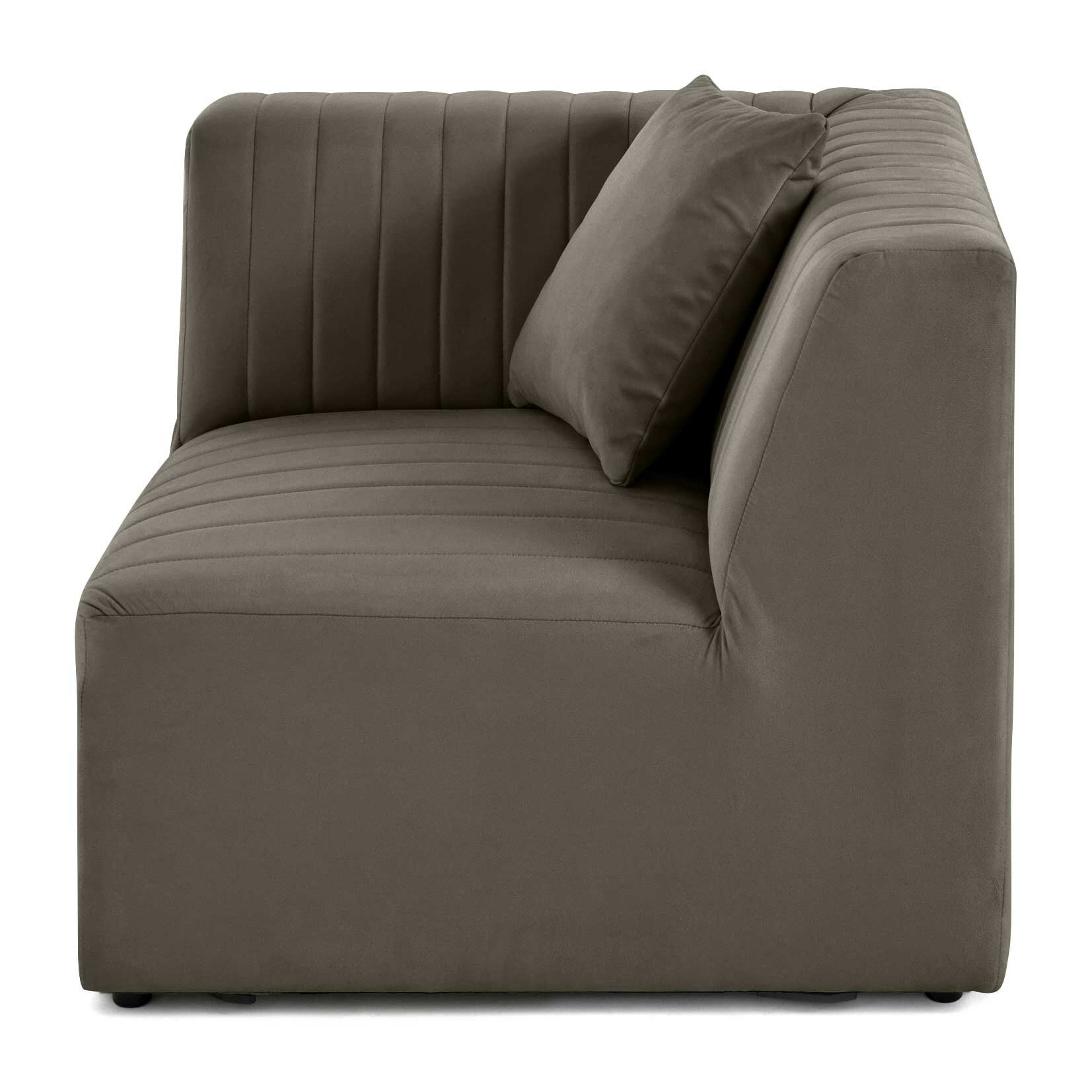 Nova - module d'assise d'angle réversible - en velours - Gris