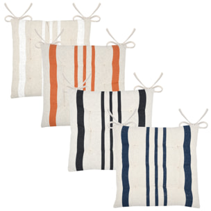 Galette de chaise à rayures - Orange