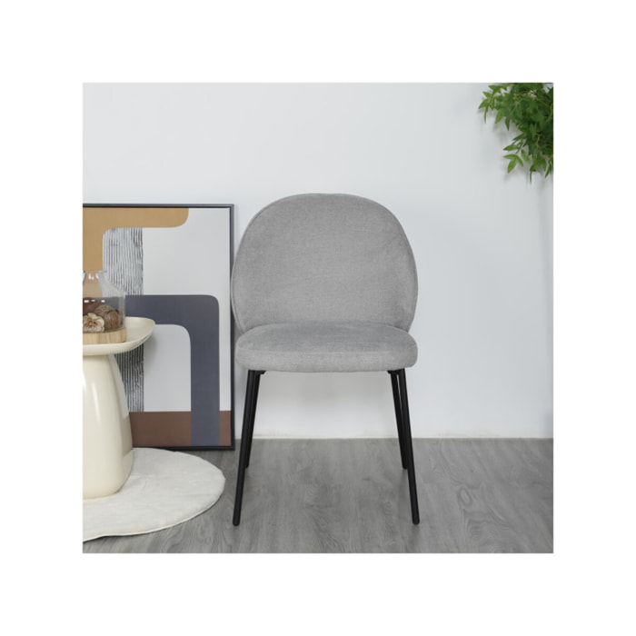 Chaise épurée en tissu avec pieds fins en métal - MARTHA
