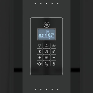 Cabine de douche rectangle 115x90x218 cm - Fonction HAMMAM, Jets Hydromassants, Led et Bluetooth