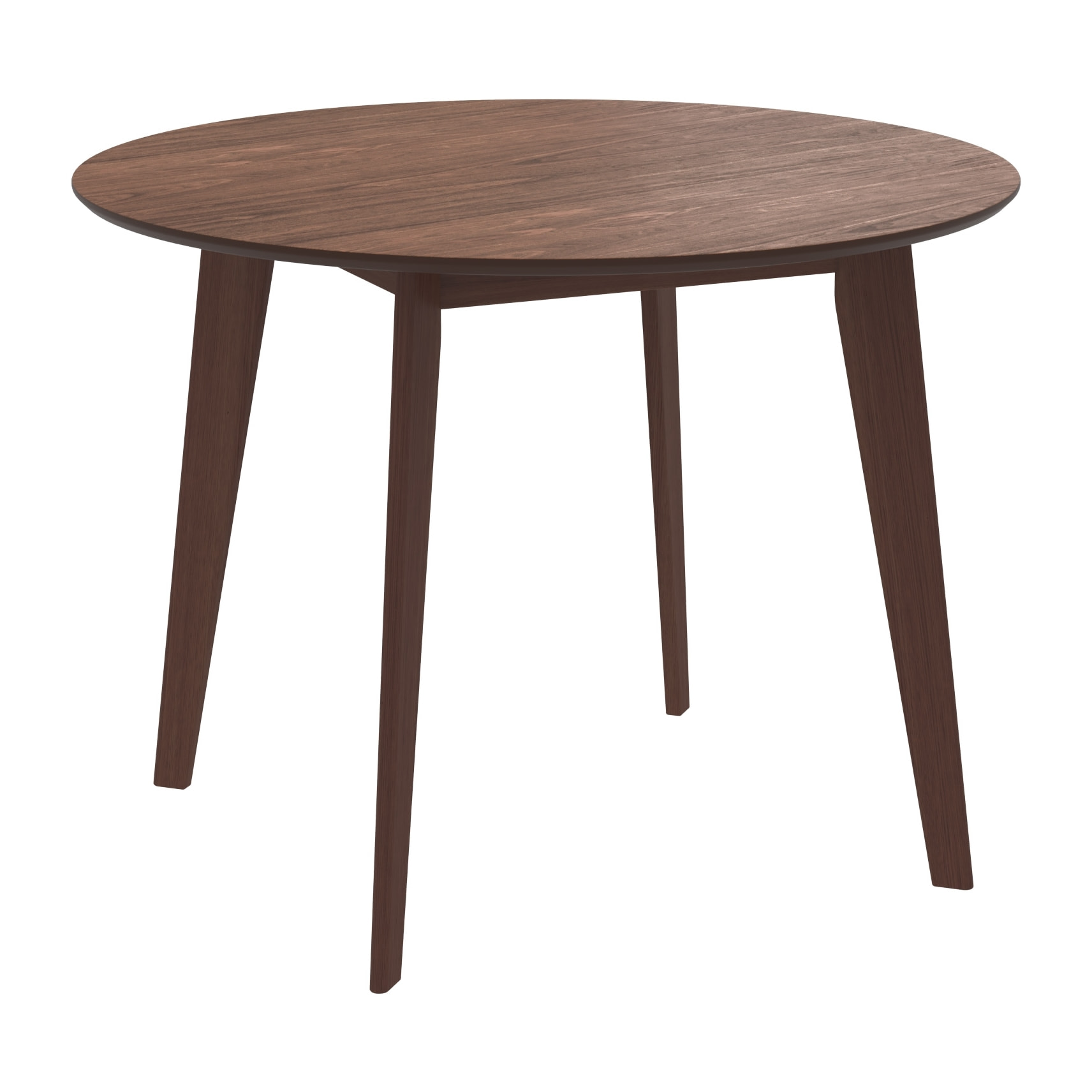 Table ronde 4 personnes en bois foncé D100 cm - Réno