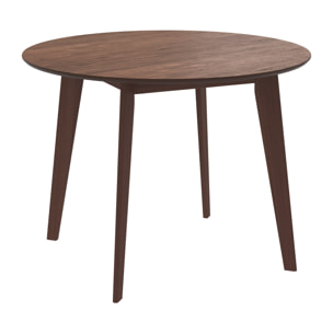 Table ronde 4 personnes en bois foncé D100 cm - Réno