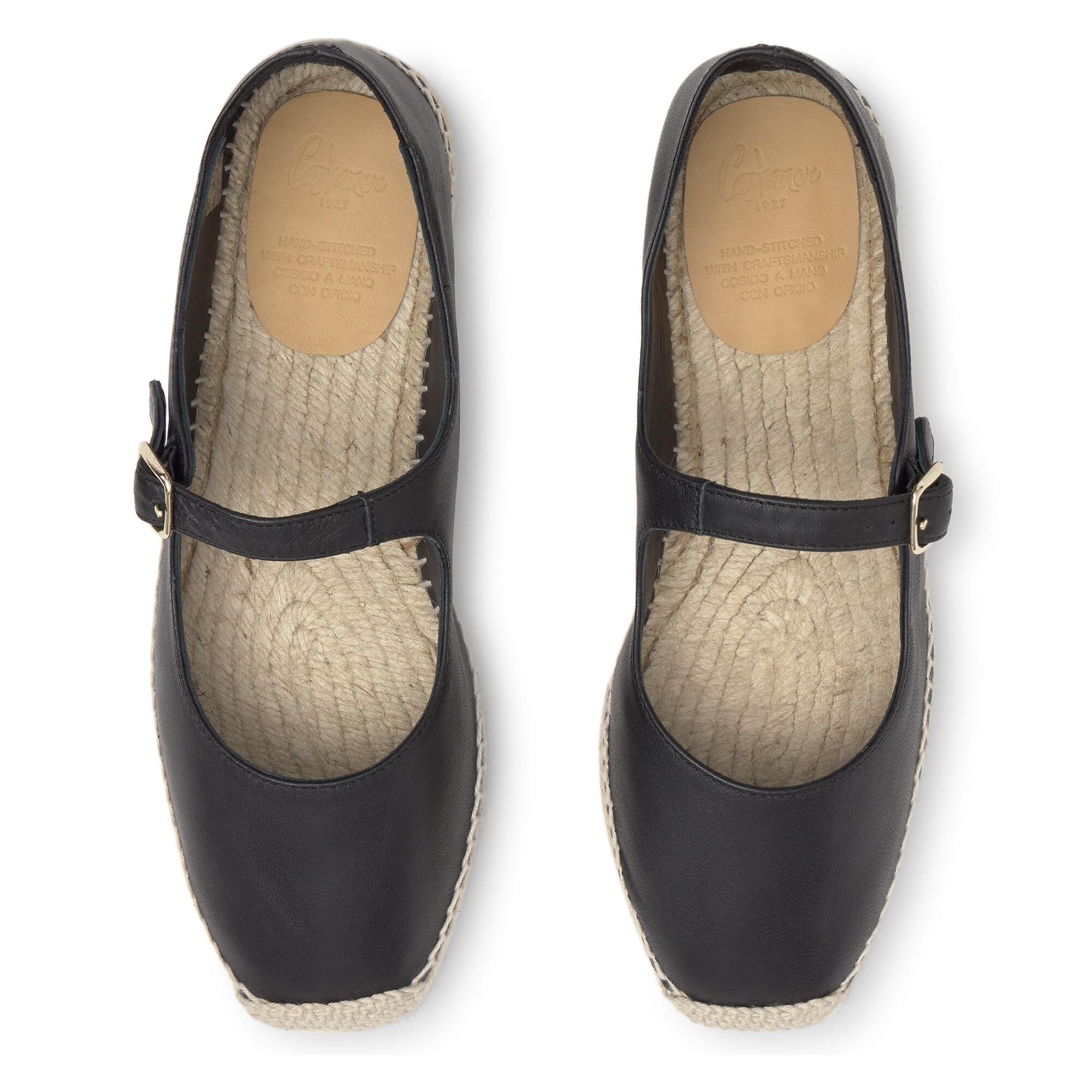 Alpargata Pepa plana mary-jane en napa con hebilla