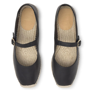 Alpargata Pepa plana mary-jane en napa con hebilla