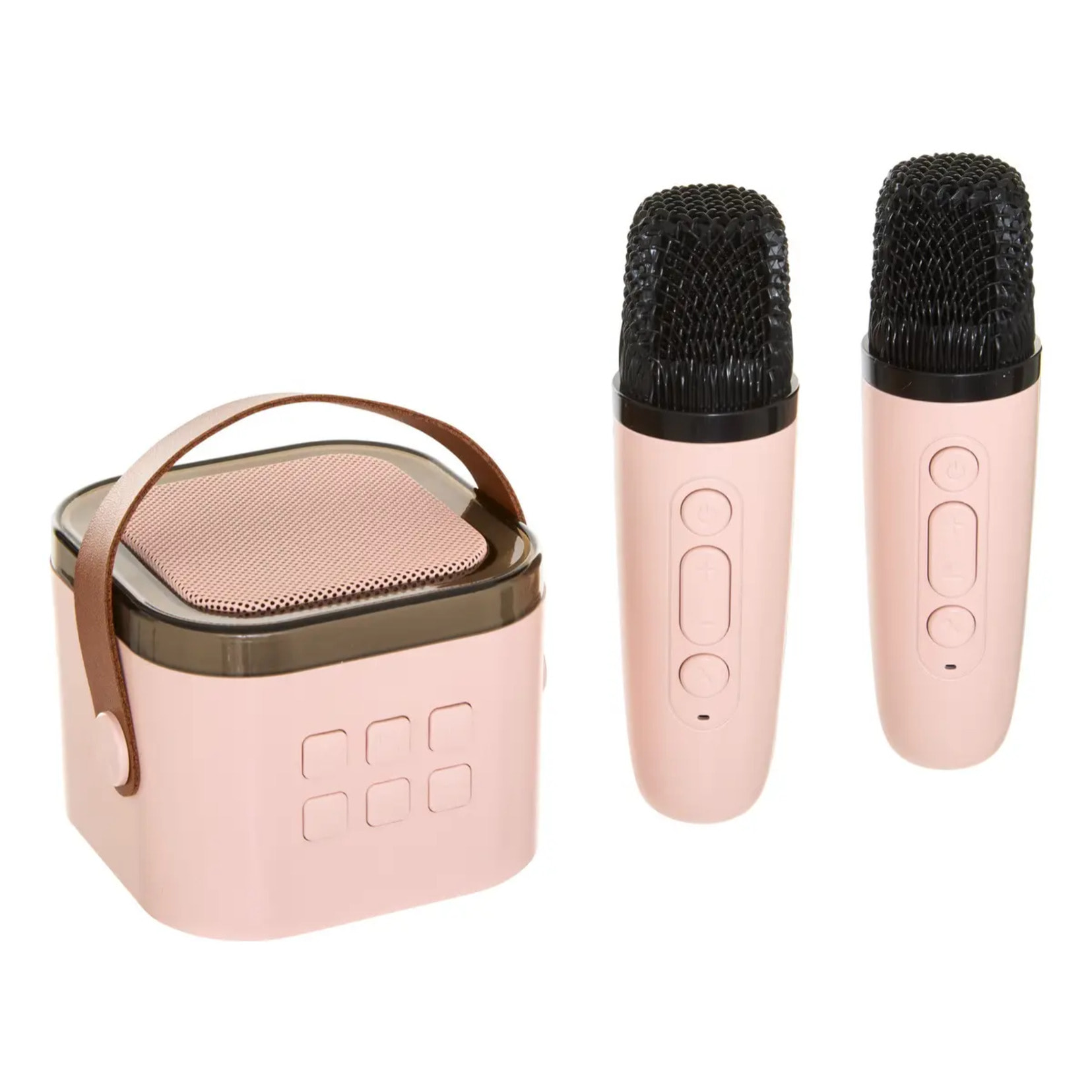 Set Karaoké Kara avec enceinte portable et 2 micros rose