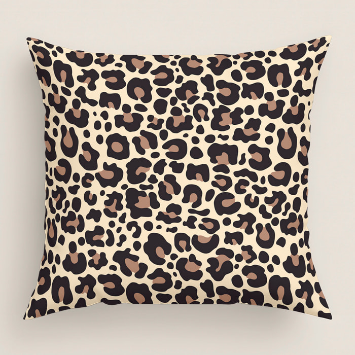 Funda de Cojín Estampado - Con Cremallera - Sin relleno - 100% Microfibra - Leopard