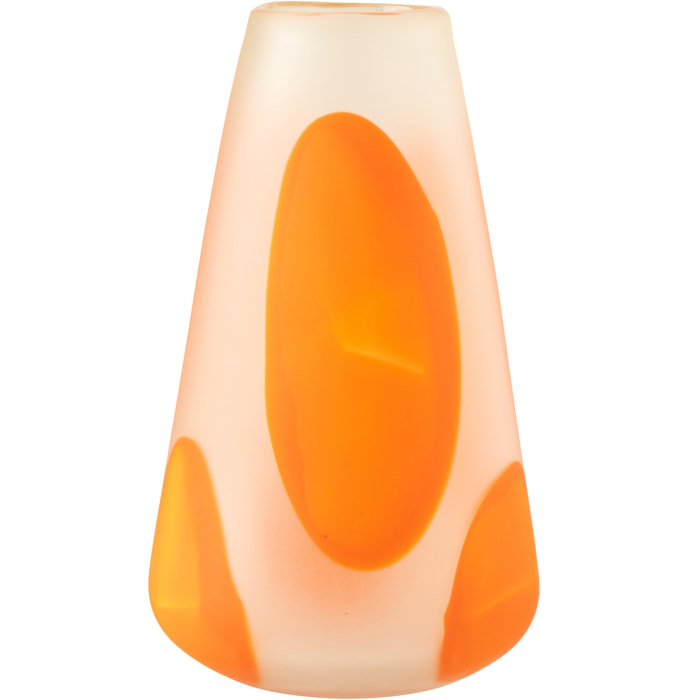 J-Line Photophore Pois - verre - orange foncé/transparent - large
