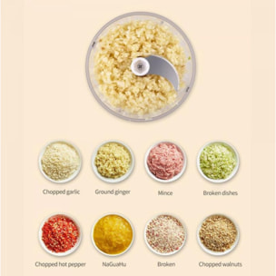 Hachoir électrique portable sans fil 100ml Rose Herzberg HG03183-PNK