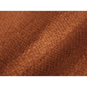 Canapé d'angle droit panoramique modulable "Lionel" 8 places en tissu chenille mélange terracotta