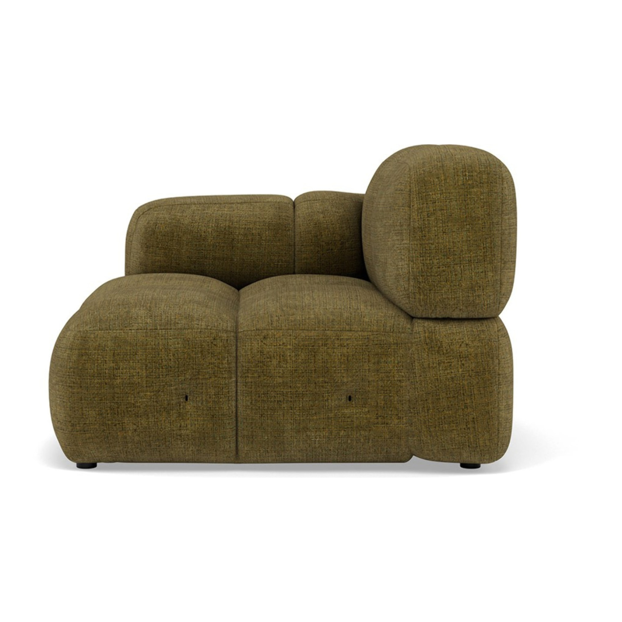 Grace - module d'assise gauche en velours texturé - Vert Olive
