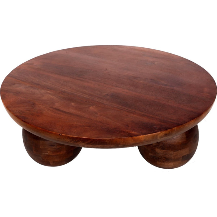 Table basse ronde en bois de manguier  - VENUS