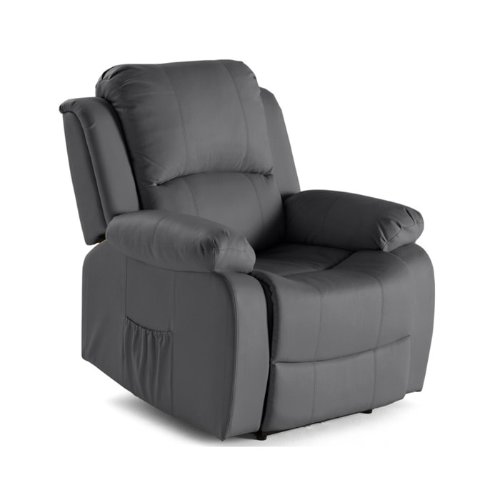 Armand - fauteuil relax électrique en simili - Gris