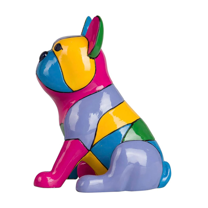 Figura Perro Bulldog Frances Cemento 16x12x20 Cm