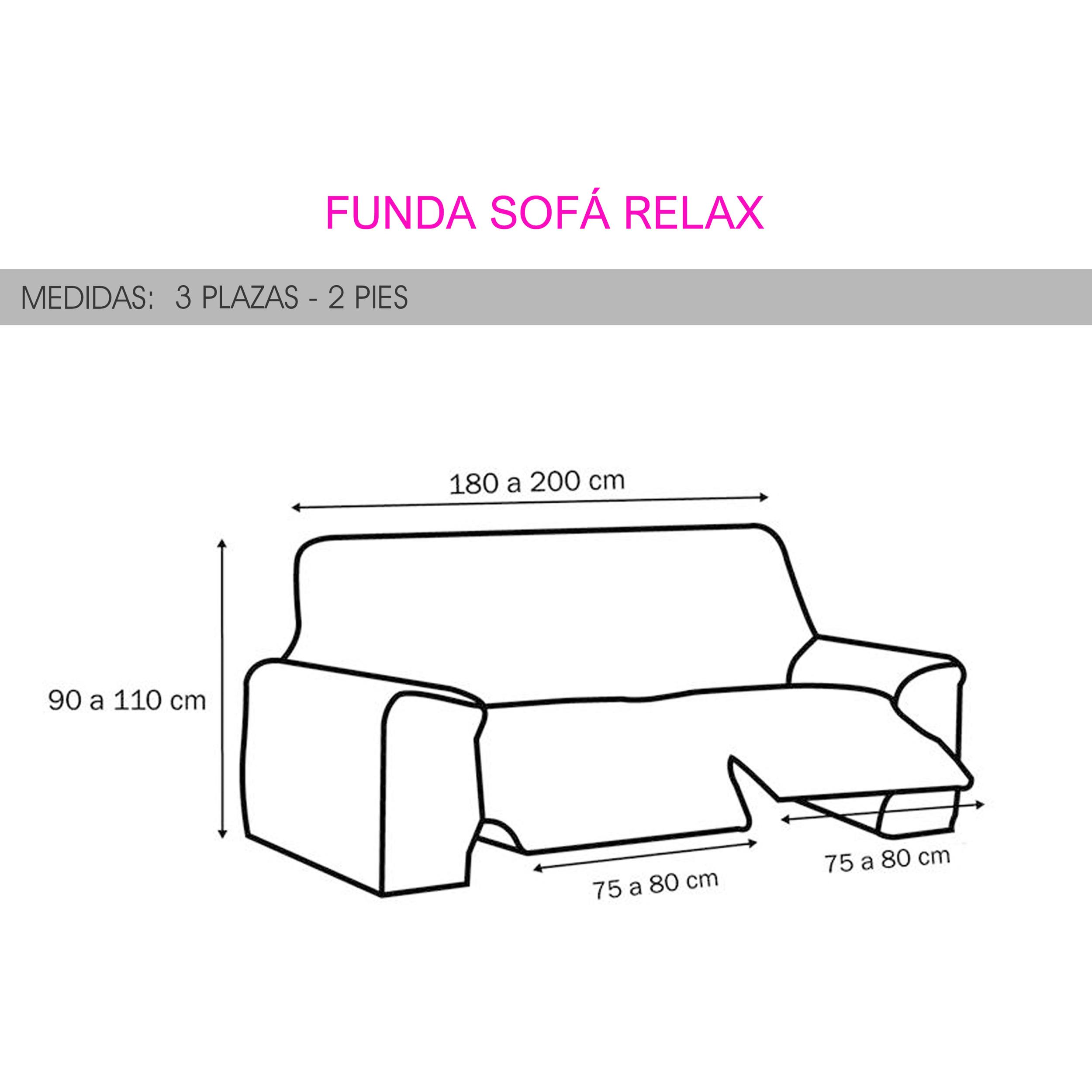 Funda de Sofá Elástica 3 plazas relax Vera Lino Nordic-Home