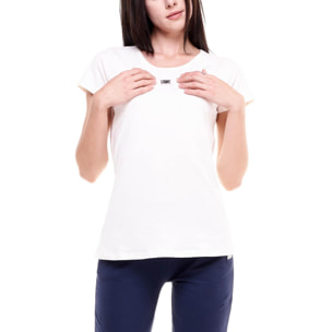 Camiseta básica mujer manga corta cuello redondo