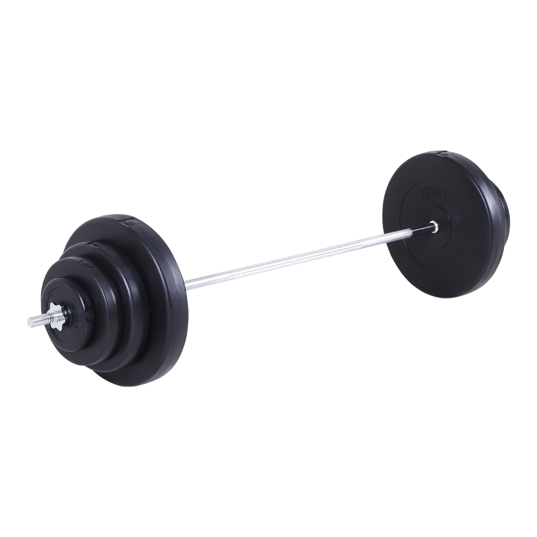 Barra de Pesas 70 kg con Mancuernas Set de Pesas Ajustables con 8 Discos 1,5kg 5kg 10kg 15kg y 1 Barra para Entrenamiento de Fuerza en Hogar Gimnasio Oficina 170x40,5x40,5 cm Negro