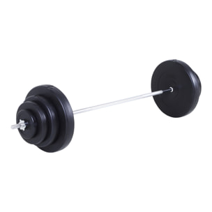 Barra de Pesas 70 kg con Mancuernas Set de Pesas Ajustables con 8 Discos 1,5kg 5kg 10kg 15kg y 1 Barra para Entrenamiento de Fuerza en Hogar Gimnasio Oficina 170x40,5x40,5 cm Negro