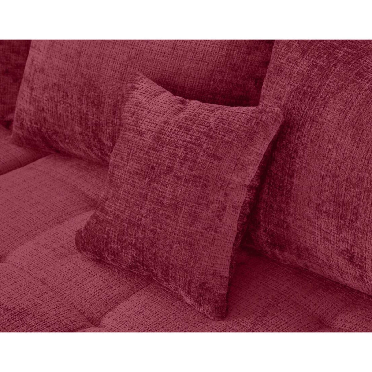 Rune - canapé panoramique d'angle gauche 7 places en velours texturé - Prune