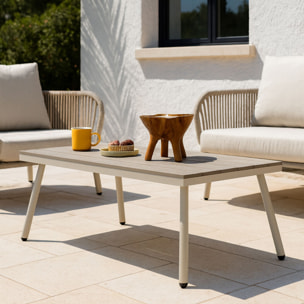 Salon de jardin 5 places en aluminium beige FIGARI