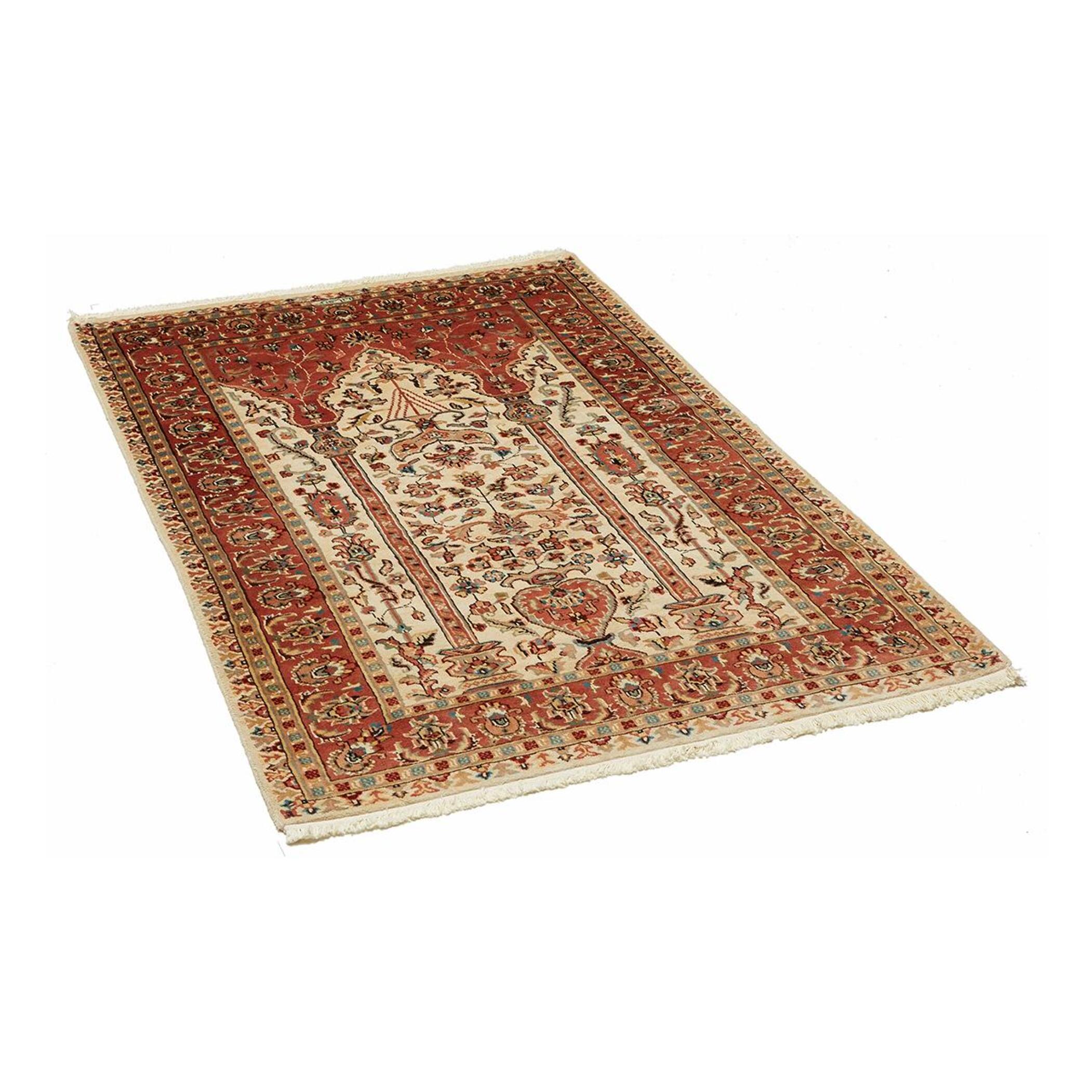 Authentique tapis d'orient, noué à la main en laine et soie