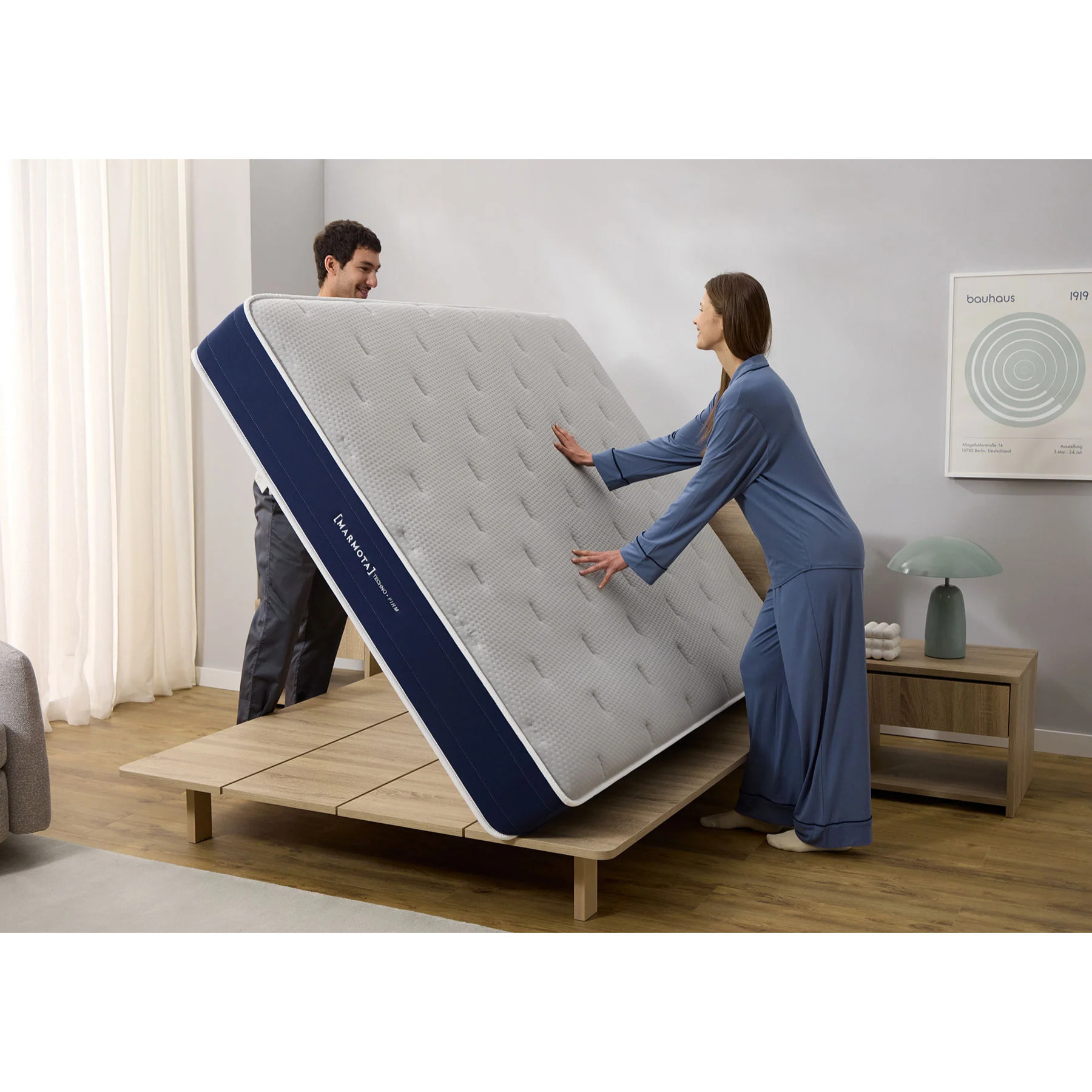 Colchón El Hybrid Techno • Firm - Viscoelástica firme de acolchado, tejido termoregulador, muelles ensacados - Altura ±28cm