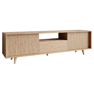 Diego - meuble TV - effet bois - 2 portes et 1 niche -180 cm - Bois
