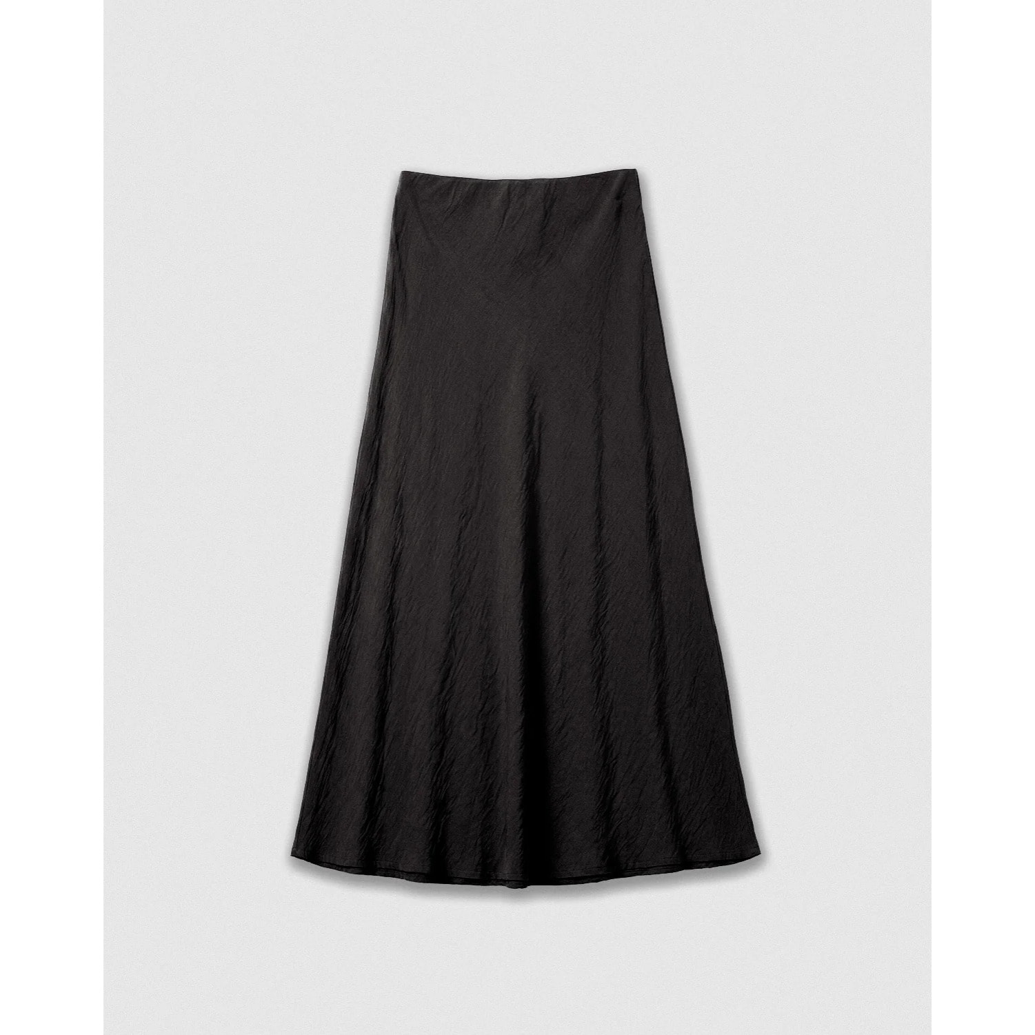 Falda midi viscosa viscosa negro