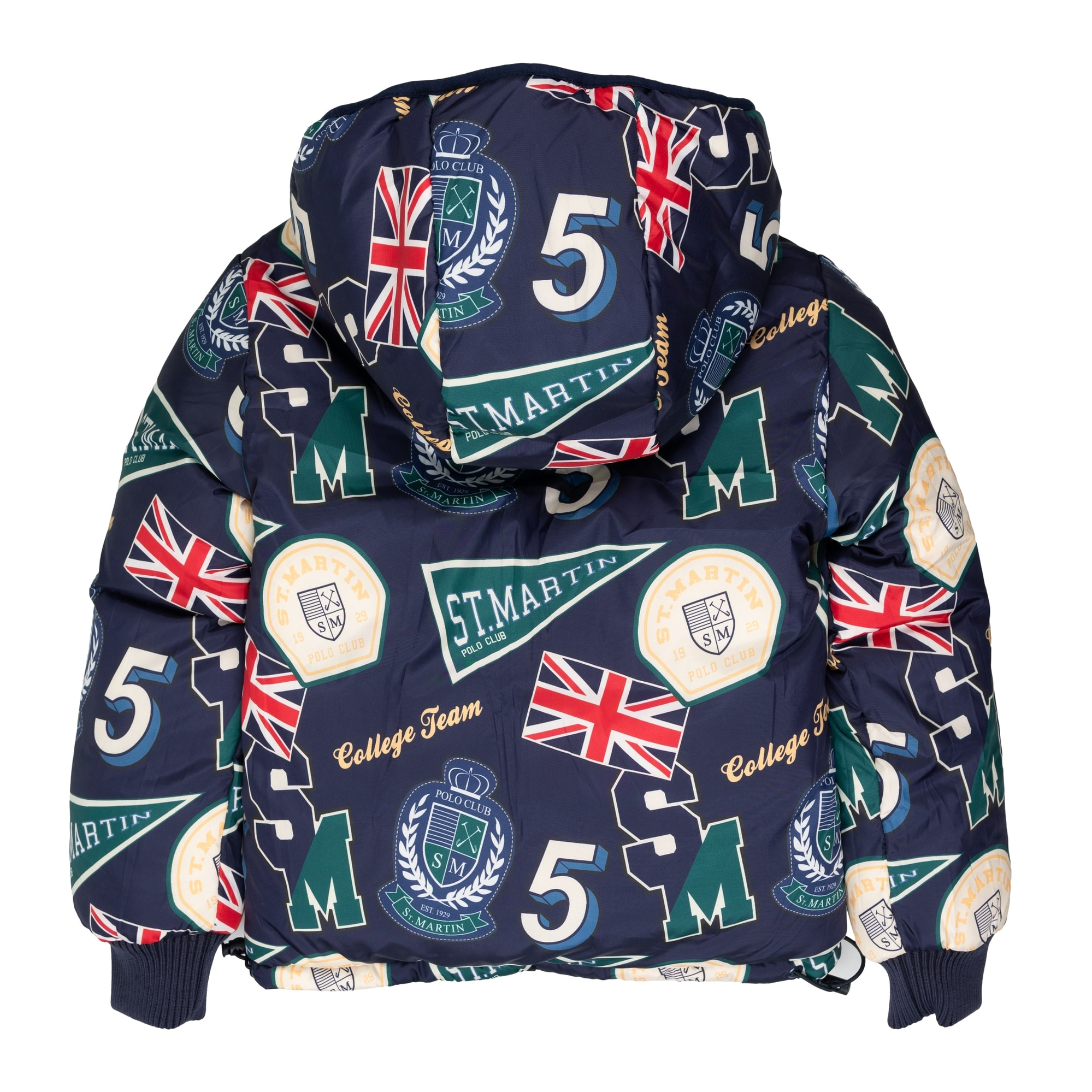 Giubbino nylon double face con badge logo stampato