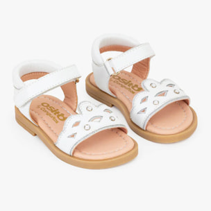 Sandali Crown Baby in pelle bianca