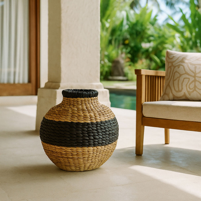 Panier en jacinthe d'eau 37cm INES