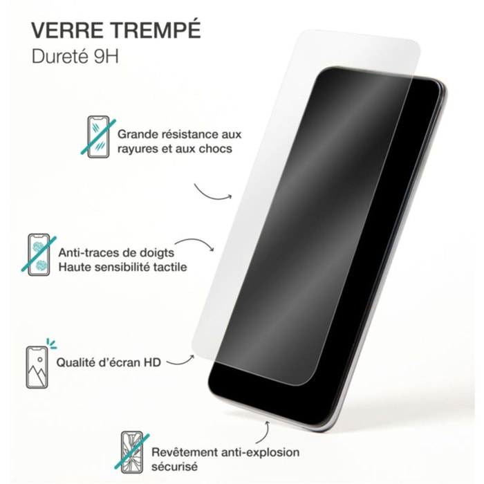 Protège écran BIGBEN CONNECTED A57 verre trempé GRS avec cadre de pose