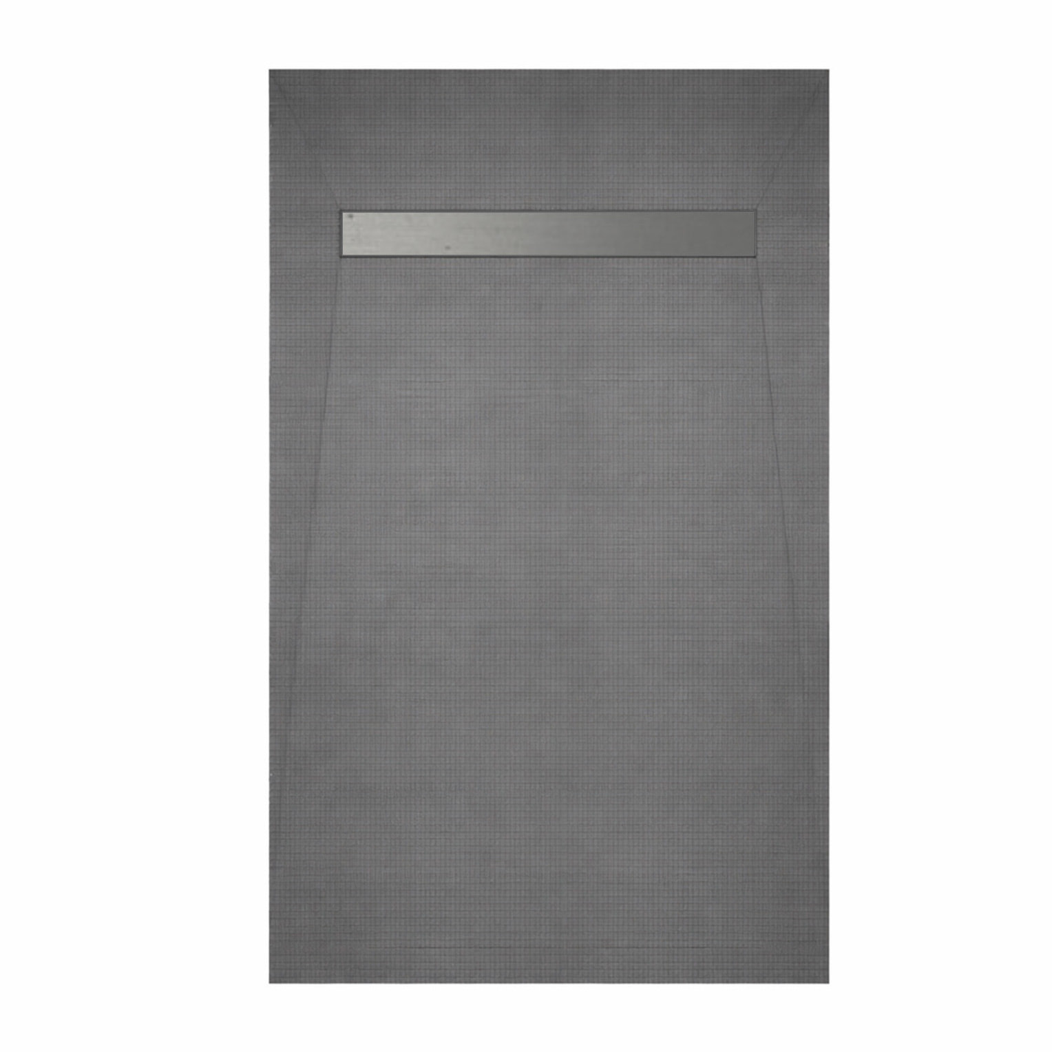 Receveur de Douche à Carreler 140x80cm à Ecoulement Linéaire - Grille Chrome et Bonde